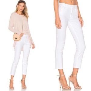 Mother - The Looker Crop high waisted white jeans